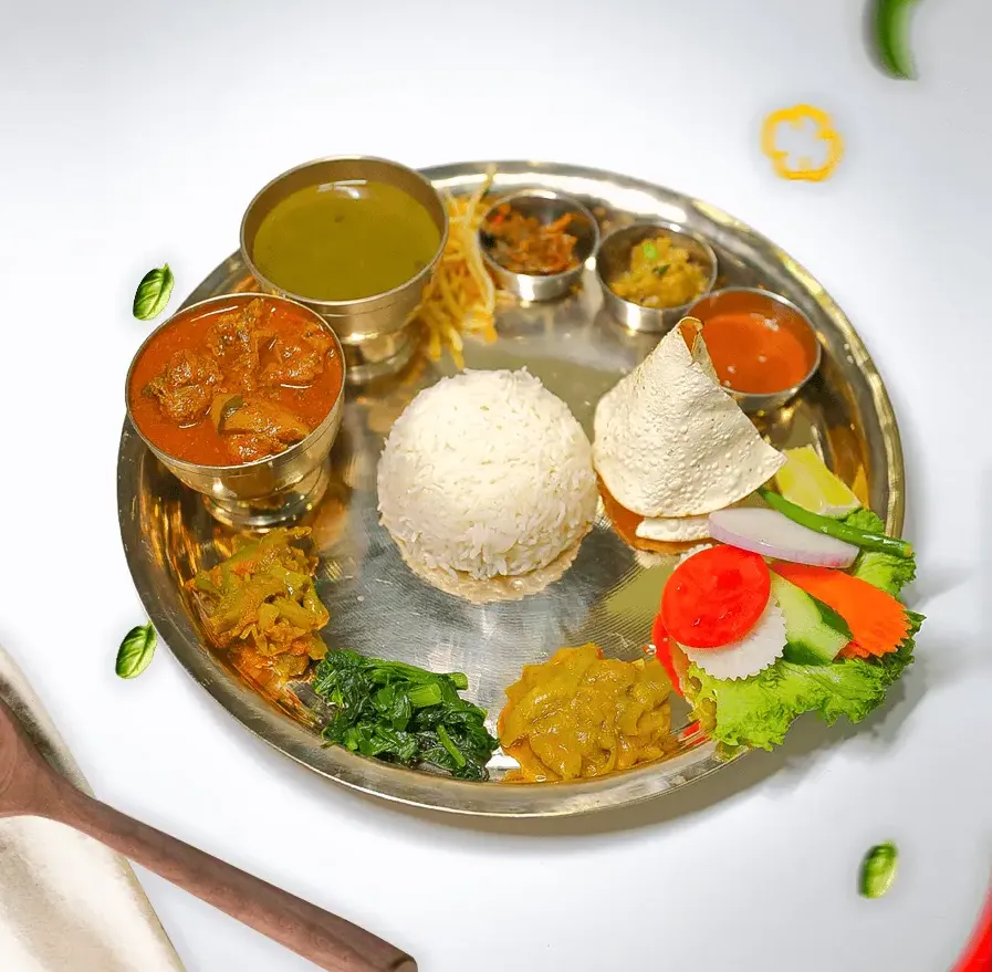 Traditional Nepali thakali thali set